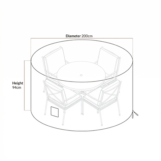 Cover for 4-Seater Round Dining Set